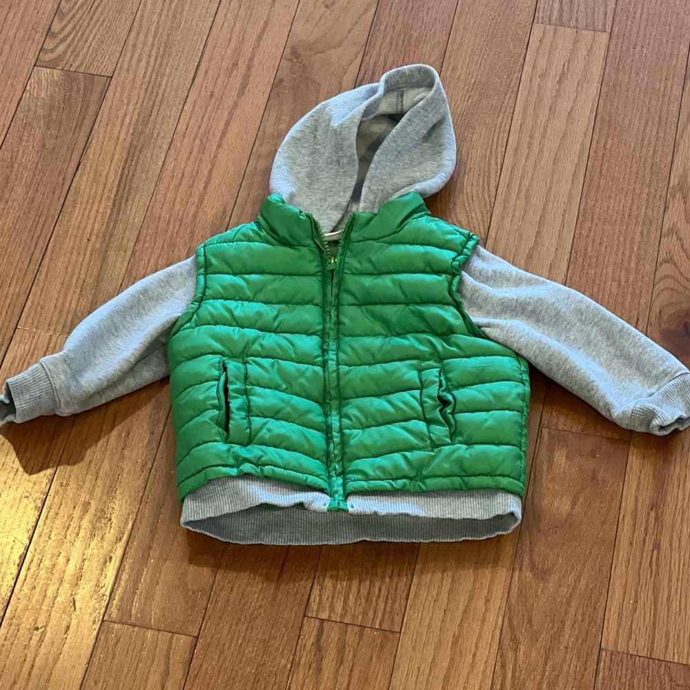 Crazy 8 Puffer Vest with built in sweatshirt Boys Size 2T
